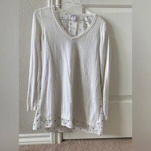 Maternity White Polka Dot Layered Women's Top